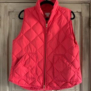 J Crew Coral Pink Puffer Vest